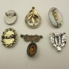Vintage And Modern Cameo Brooch Lot Of 6