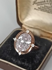 Vintage 1990-s 14 Ct Rolled Gold Zircon Ring Size UK R US 8 1/2 – Hallmarked!