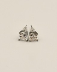 UTC sterling silver princess cut CZ stud earrings
