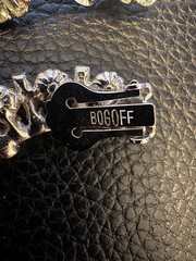 Signed BOGOFF Vintage Rhinestone Faux Pearl Clip Earrings & Dress Clip Set