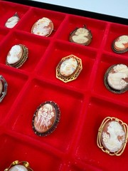 Antique Cameo Brooch Collection. 35 Total