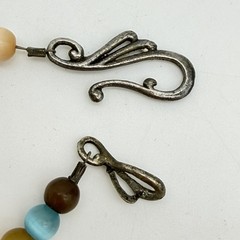 Vtg Lamp Work swirl Glass Necklace Murano Venetian Czech Pastel Rare Estate