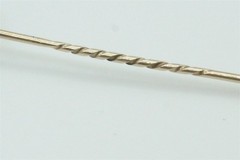 ANTIQUE VICTORIAN ENGLISH 15K GOLD MALACHITE COILED SNAKE STICKPIN C1870