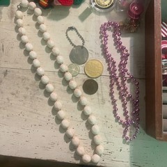 Lot of Vintage & Modern Costume Jewelry with Wooden Box Estate Junk Craft