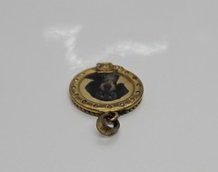 Vintage Dog Photo Pendant with Poem on Back 1″