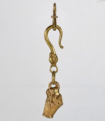 ANTIQUE GEORGIAN DOG SNAKE FIGURINE PENDANT FOB PINCHBECK C.1820