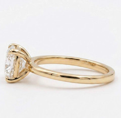Pure 10K Yellow Gold FN Cushion Cut 2.00CT White Moissanite Women’s Party Ring