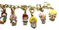 Original Vintage 1980 Strawberry Shortcake Metal 13 Dangle Charm Bracelet