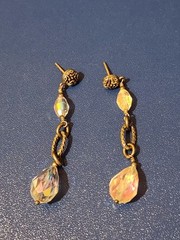 Sterling Silver Clear Stone Dangle Earrings