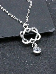 Round Cut Lab Created Diamond Propose & Love Gift Pendent 14K White Gold Finish