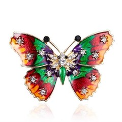 Vintage Art Nouveau Style Fairy Nymph Pendant Butterfly Brooch Shawl Pin Jewelry