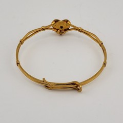 VTG H F Barrows Childs Bracelet 1/20 12K Gold Filled Mother Of Pearl Heart 5.5″