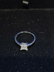Sterling Silver Princess Cut Diamond Solitaire Ring 1ct Tested Stone