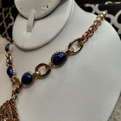 Vtg R.J. Graziano Necklace Estate Statement Colorful Eclectic Rhinestones Chunky