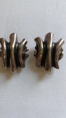EARRINGS VINTAGE SILVER CHUNKY; Very light despite the size