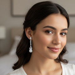 Stylish Rare 4.00 Ct Certified Diamond Dangler Earrings, Free Diamond Studs