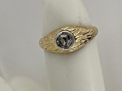 Vintage 14k Yellow Gold .06 Ct Rose Cut Diamond Baby Ring Size 1/2 – 1.4 Grams