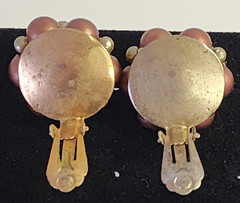 1″ Vintage Bronze Gold Cluster Bead Huggie Clip On Earrings – Jewelry Hong Kong