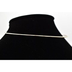 Vintage Choker Necklace Simple Wire Collar Gold Tone Metal Round Shiny NOS 1980s