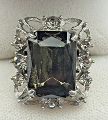 1962 SARAH COVENTRY Celebrity Smoky Rhinestone Bracelet Brooch Earrings Ring Set
