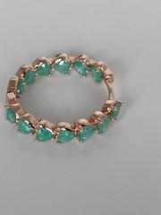 Vintage 1990-s 14 Ct Rolled Gold Frosted Emerald Earrings-Hallmarked 585 RG
