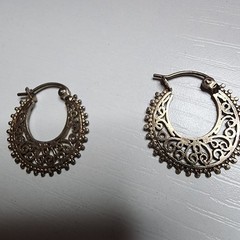 Vintage Moon Earrings Metal Dangle Crescent
