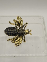 Black Rhinestone Bee Brooch Unbranded