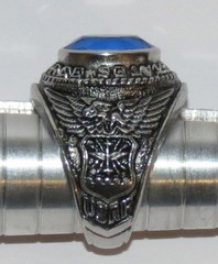 Vintage United States Air Force Kinney Sterling Blue Stone Class Ring, Size 7