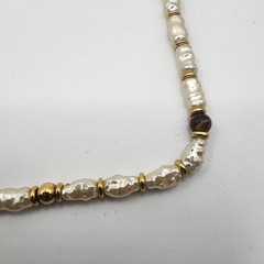 Vintage Signed Napier Women’s Necklace Gold Tone With Beads 30″