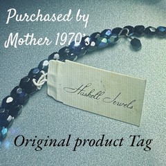 VTG Miriam Haskell Necklace Choker Orig Tags Iridescent Glass Couture Vrba Era