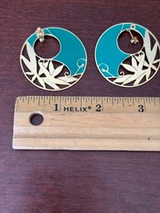 Berebi Green and Gold Tone Round Earrings