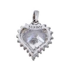 Vintage Cubic Zirconia Heart Pendant | Sterling Silver 925 | Gift For Her