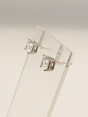 UTC sterling silver princess cut CZ stud earrings