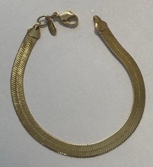 Vintage Napier Herringbone Bracelet, Gold Plated High-End Fashion Jewelry, 6mm
