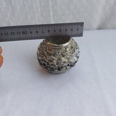 Vintage Jerusalem City Heritage Statue Made of Stone Plated with 925 Silver