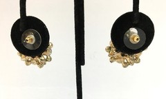 Rhinestone Cluster Earrings Gold Tone Lobe Post Vintage