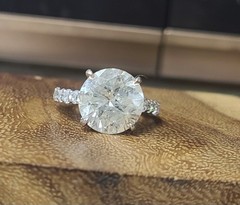 Vintage Platinum Engagement Ring 9.65CT. Natural Diamond Round Shape AGI Cert