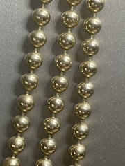 Miriam Haskell 60” Gold Tone 6.4mm Metal Bead Flapper Necklace Signature Clasp