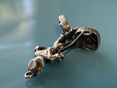 Vintage Sterling Silver Fish Monger Seller Fisherman Basket Bracelet Charm 7
