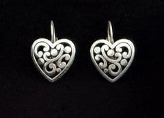 Vintage Brighton Filigree Heart Earrings in Excellent PreOwned Condition