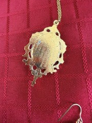 Lot 2 Vtg New Zealand Kauri Gum Amber Necklaces Earrings Gold Tone 18”