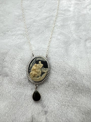 Costume Cameo Pendant Victorian Revival Necklace Bridgerton estate goth estate