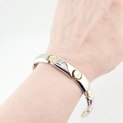 Vtg TJ Bracelet Love Hardware 2-tone John Medeiros Fashion Tahoe Jewelry