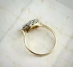 Art Deco Style 2Ct Round Lab Created Diamond 14K Yellow Gold FN Birthday Ring