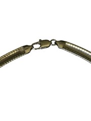 Sterling Silver Italian Made 6mm Wide Omega Style Slide Necklace 19”