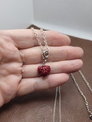 Set Of 3 Silver Tone Chain Charm Necklace Pedant.