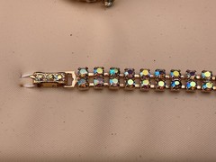 vintage set of czech crystal jewelry, necklace, bracelet,ring and earrings