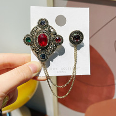 Women Vintage Rhinestone Pins Fashion Pearl Pendant Brooches Badges Accessories