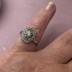 Antique Victorian Edwardian 18k Gold Diamond Ring 5.5 Old Rose Cut Engagement
