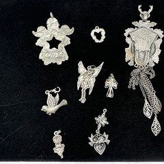 Vintage Now LOT 14 Silver Tone Pewter Pendants Charms Craft Wear Jewelry